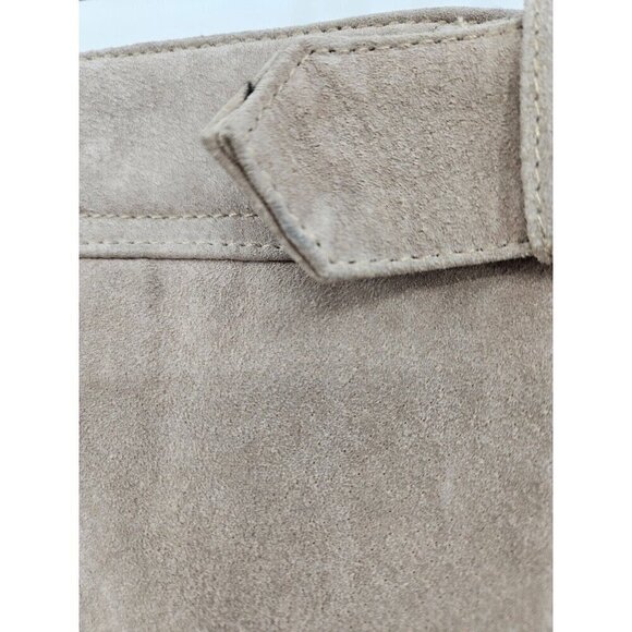 New BlankNYC Suede Mini Skirt Womens 30 Beige Zippered Buckle - Picture 4 of 6